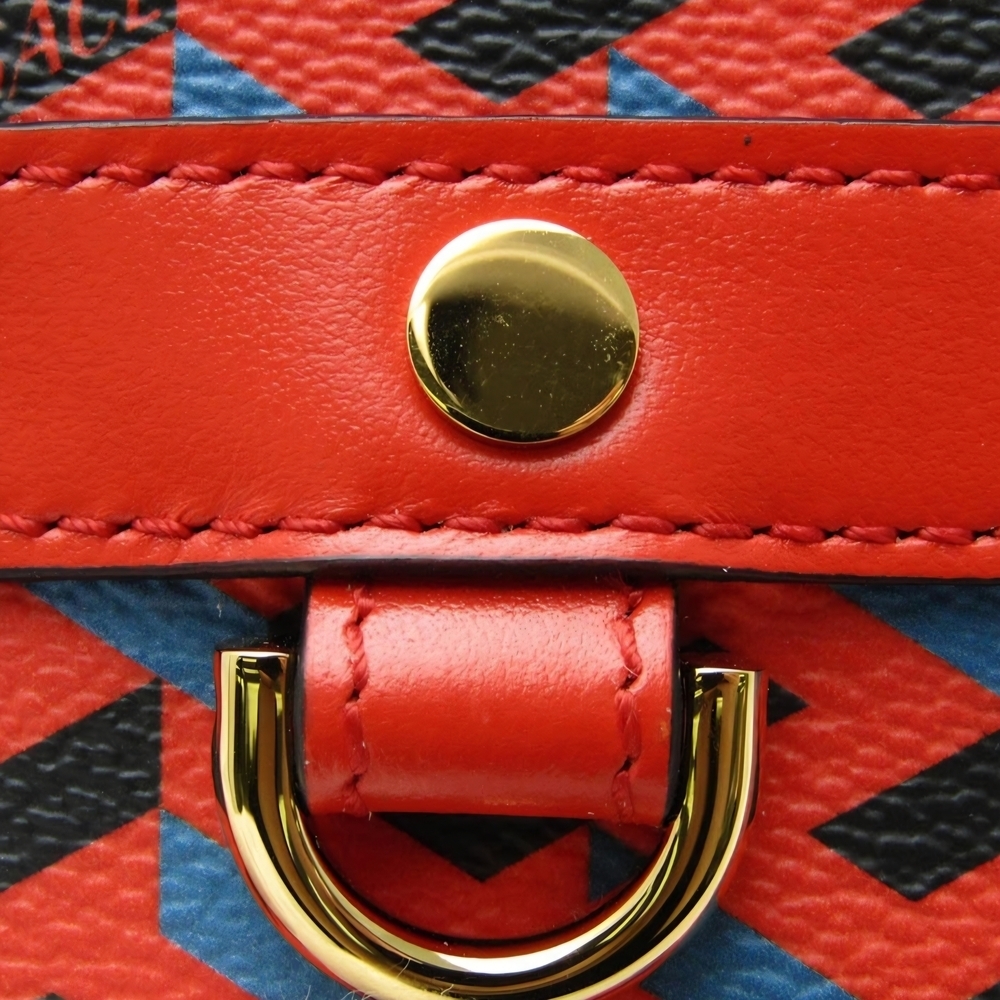 Versace Red and Blue Geometric Pouch - Picture 3 of 4